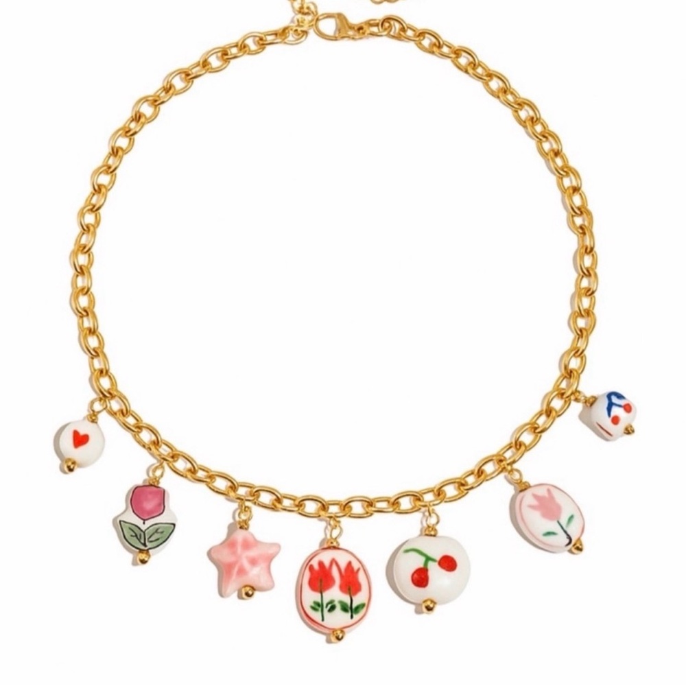 Confetti Garden Floral Charm Necklace